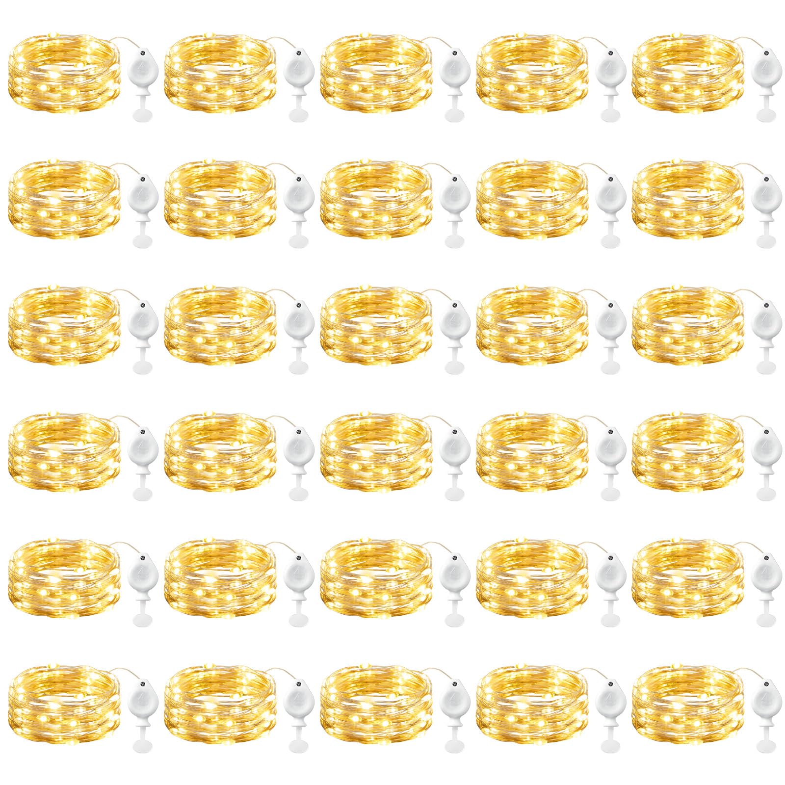 Brightown 14 Pack LED Fairy Lights Battery Operated String Lights, 7ft 20LED Waterproof Silver Wire String Lights, Firefly Starry Moon Lights for Mason Jars DIY Christmas Wedding Party Bedroom